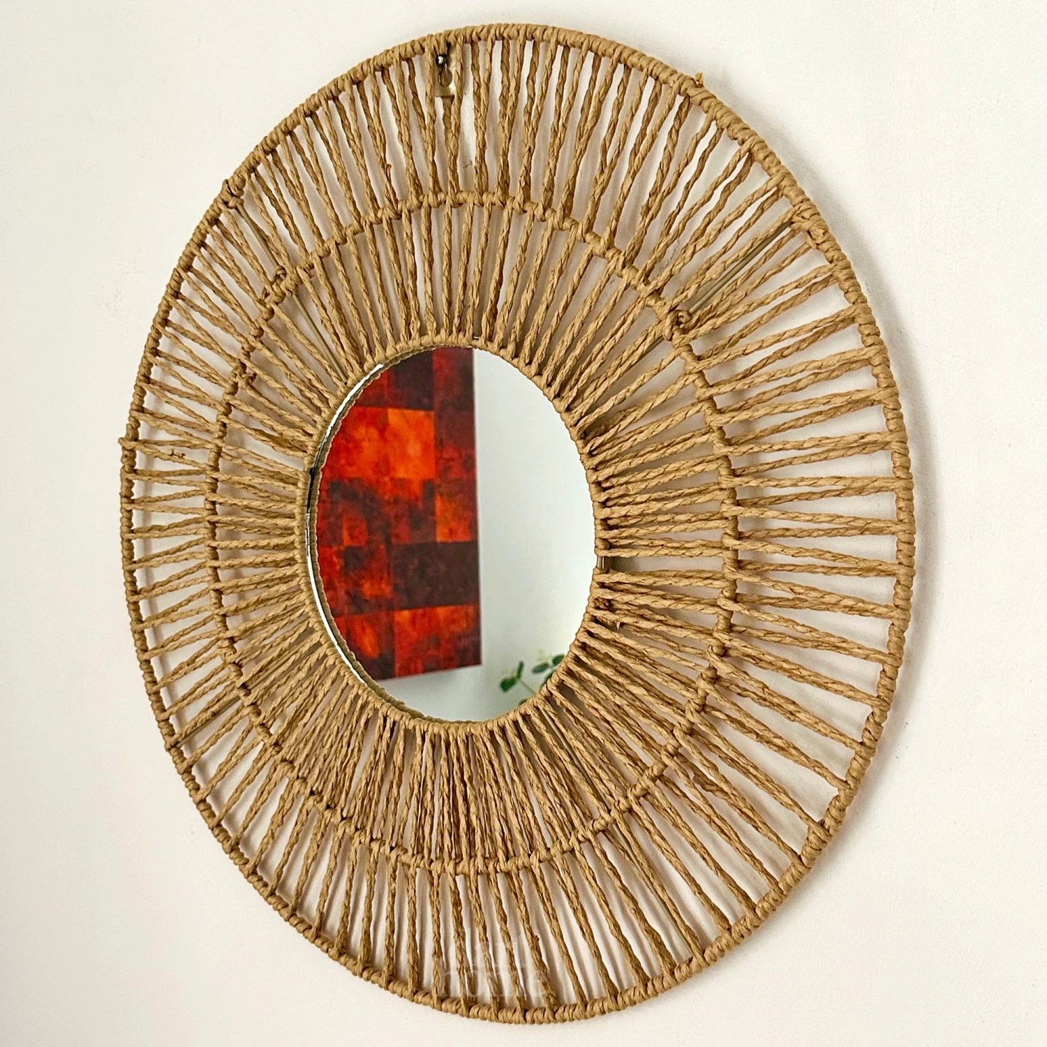 Darthome Limited Woven Paper Rope Wall Mirror 50cm X 50cm 1 Darthome Limited Woven Paper Rope Wall Mirror 50cm X 50cm