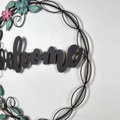 Darthome Limited Metal Floral Welcome Wreath 11 Darthome Limited Metal Floral Welcome Wreath -Decor Garden Shop IMG E3693