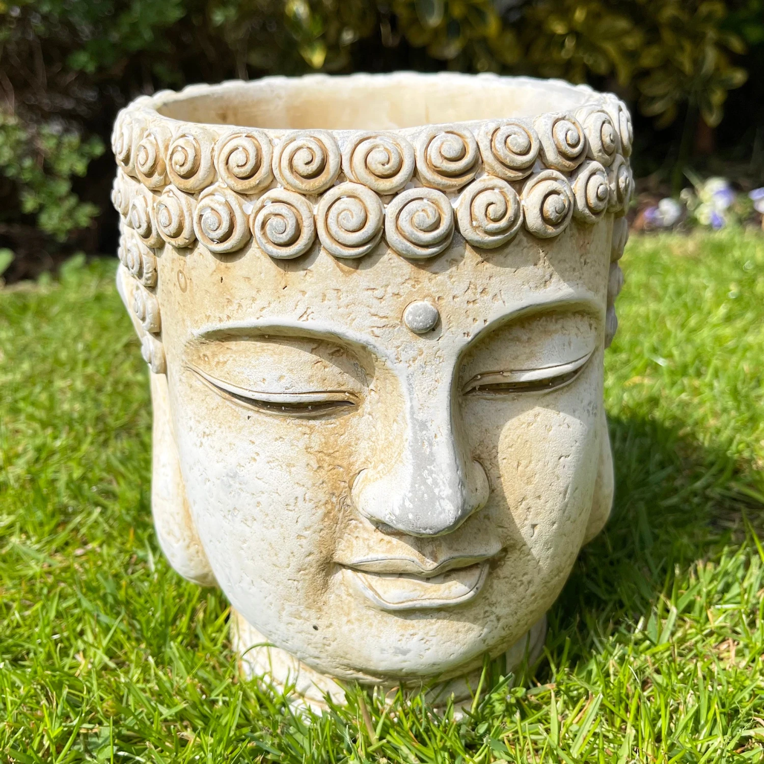 Darthome Limited Cement Buddha Head Planter - White 1 Darthome Limited Cement Buddha Head Planter - White