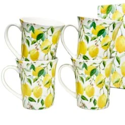 Darthome Limited Set Of 4 Lemon Tree Mugs Gift Boxed -Decor Garden Shop IMG E3902copy