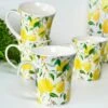 Darthome Limited Set Of 4 Lemon Tree Mugs Gift Boxed