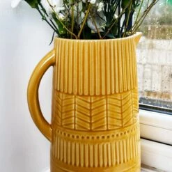 Darthome Limited Mustard Patterned Jug Vase 9 Darthome Limited Mustard Patterned Jug Vase -Decor Garden Shop IMG E3960