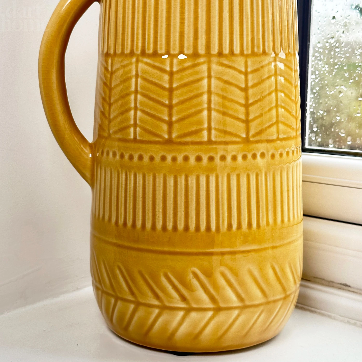 Darthome Limited Mustard Patterned Jug Vase 4 Darthome Limited Mustard Patterned Jug Vase - Image 4