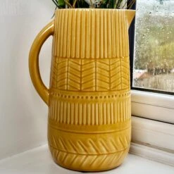 Darthome Limited Mustard Patterned Jug Vase 11 Darthome Limited Mustard Patterned Jug Vase -Decor Garden Shop IMG E3962 19f90307 0108 48d4 bba7 46fa849d2637
