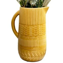 Darthome Limited Mustard Patterned Jug Vase 13 Darthome Limited Mustard Patterned Jug Vase -Decor Garden Shop IMG E3964copy