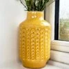 Darthome Limited Mustard Round Indented Ceramic Vase