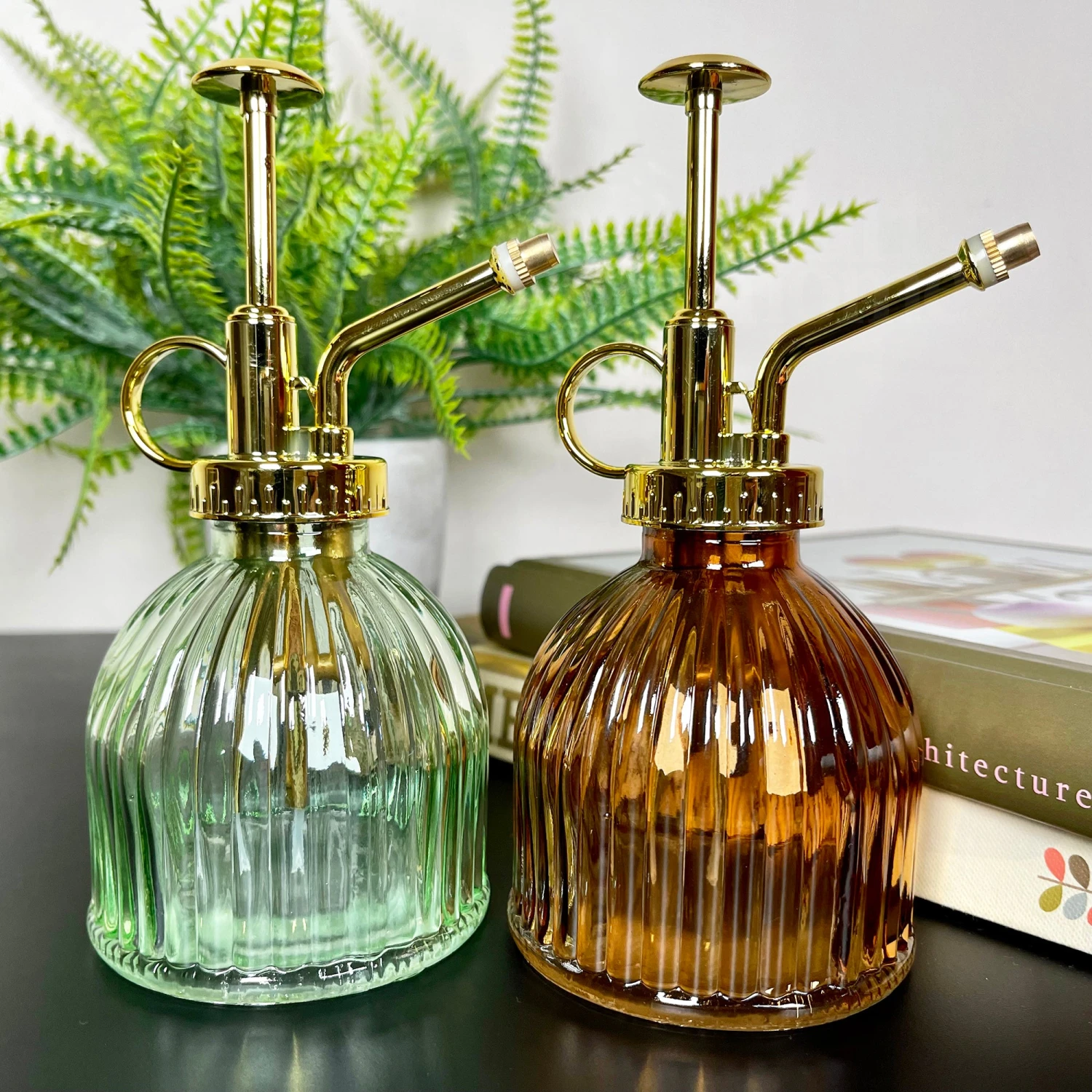 Darthome Limited Autumnal Ribbed Glass Plant Mister 200ml 1 Darthome Limited Autumnal Ribbed Glass Plant Mister 200ml