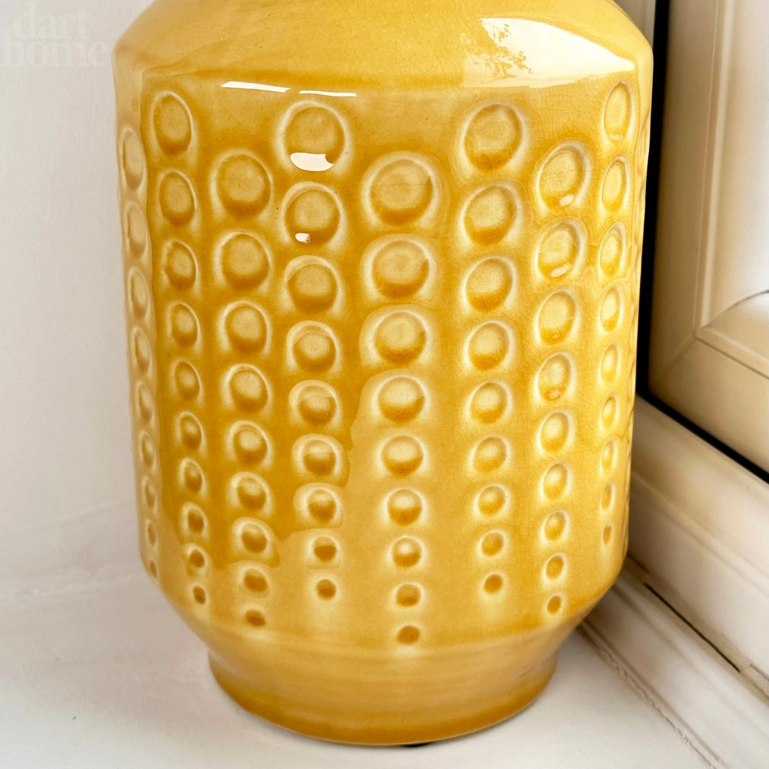 Darthome Limited Mustard Round Indented Ceramic Vase 6 Darthome Limited Mustard Round Indented Ceramic Vase - Image 6