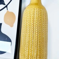 Darthome Limited Mustard Chevron Ceramic Bottle Vase 8 Darthome Limited Mustard Chevron Ceramic Bottle Vase -Decor Garden Shop IMG E3987
