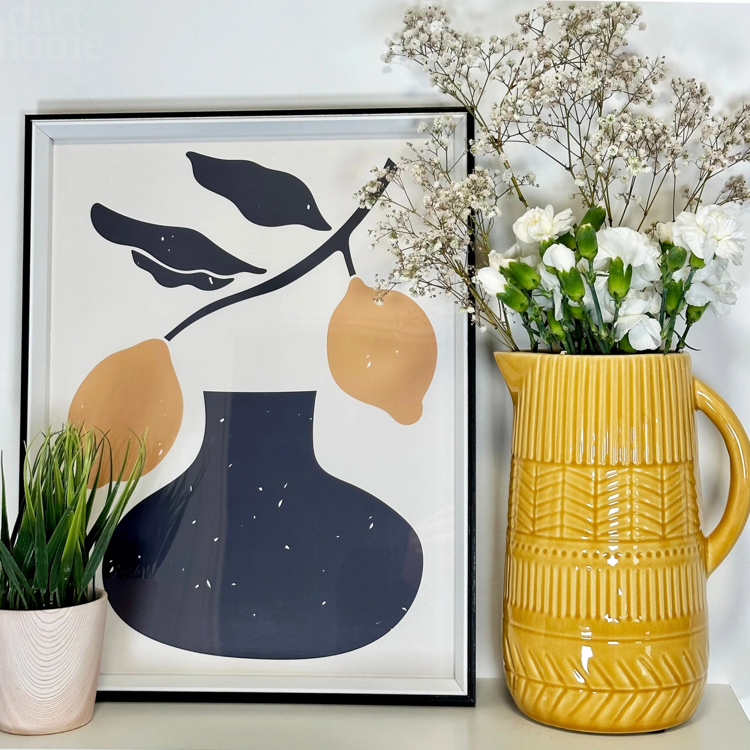 Darthome Limited Mustard Patterned Jug Vase 2 Darthome Limited Mustard Patterned Jug Vase - Image 2