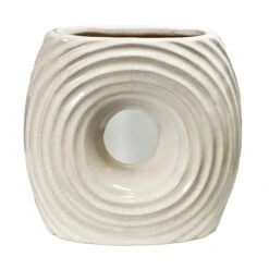 Darthome Limited White Ribbed Donut Vase -Decor Garden Shop IMG E4046copy