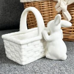Darthome Limited White Easter Bunny Basket Trinket Dish
