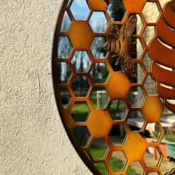 Darthome Limited Honeycomb Beehive Mirrored Wall Art 60cm -Decor Garden Shop IMG E4188