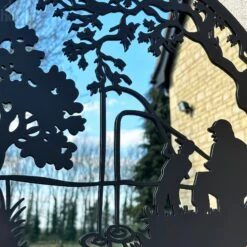 Darthome Limited Black Fishing Boy Mirrored Wall Art 45cm -Decor Garden Shop IMG E4214