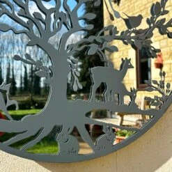 Darthome Limited Grey Woodland Wildlife Mirrored Wall Art 60cm -Decor Garden Shop IMG E4234