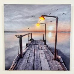 Darthome Limited Seashore LED Jetty Canvas Wall Art 40x40cm