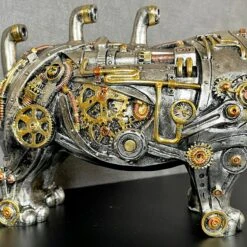 Darthome Limited Standing Steampunk Rhino Ornament -Decor Garden Shop IMG E4313
