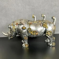 Darthome Limited Standing Steampunk Rhino Ornament -Decor Garden Shop IMG E4316