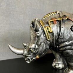Darthome Limited Standing Steampunk Rhino Ornament -Decor Garden Shop IMG E4317