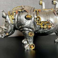 Darthome Limited Standing Steampunk Rhino Ornament -Decor Garden Shop IMG E4318