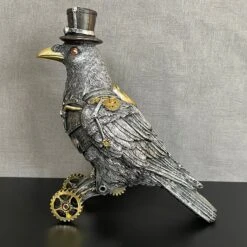Darthome Limited Silver Steampunk Crow Ornament 23 Darthome Limited Silver Steampunk Crow Ornament -Decor Garden Shop IMG E4333