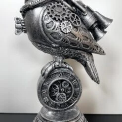 Darthome Limited Silver Steampunk Pilot Bird Ornament -Decor Garden Shop IMG E4343 1