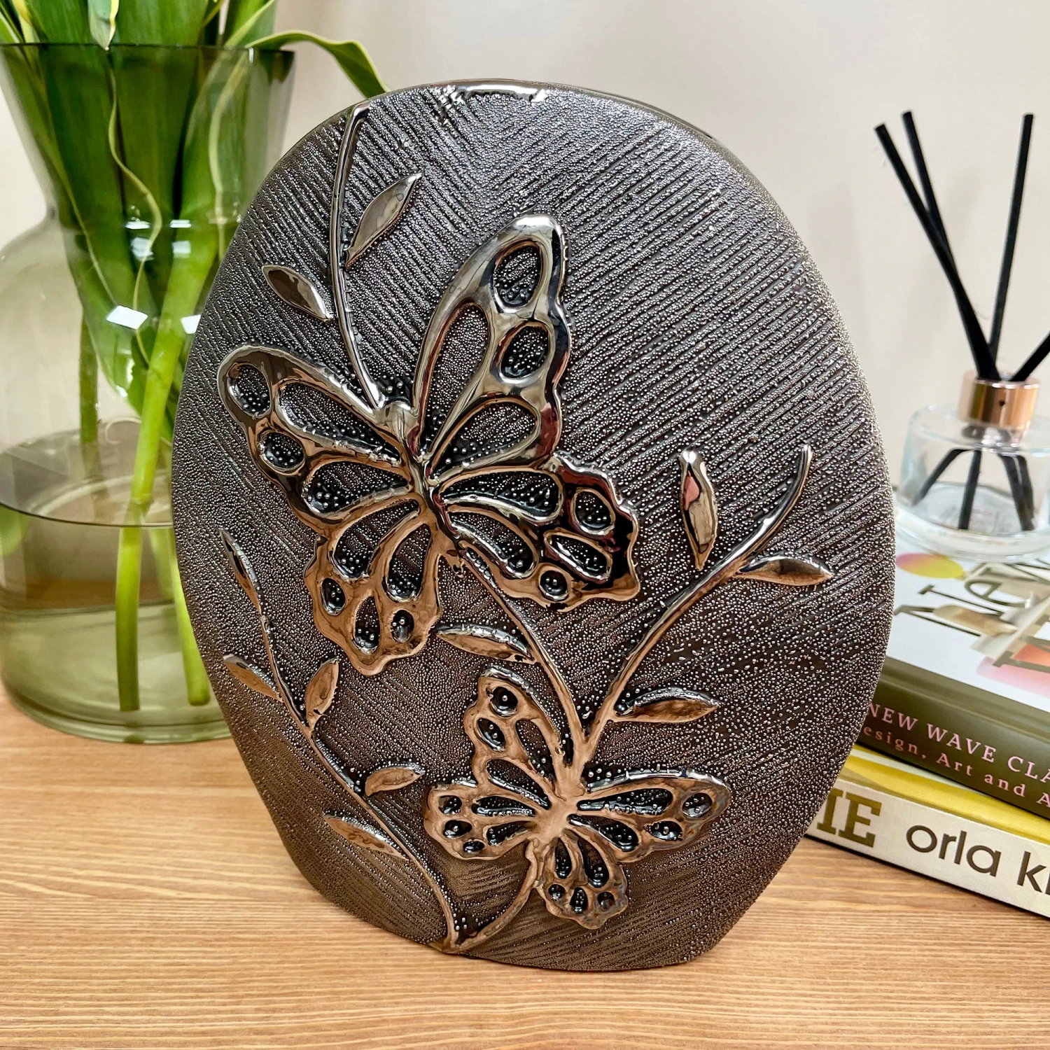Darthome Limited Gun Metal Ceramic Butterfly Vase 5 Darthome Limited Gun Metal Ceramic Butterfly Vase - Image 5