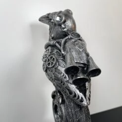 Darthome Limited Silver Steampunk Pilot Bird Ornament -Decor Garden Shop IMG E4351