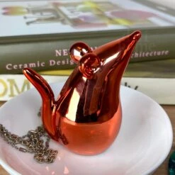 Darthome Limited Rose Gold Mouse Trinket Dish -Decor Garden Shop IMG E4419