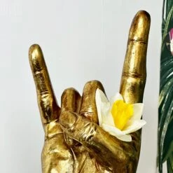 Darthome Limited Gold Rock On Hand Vase -Decor Garden Shop IMG E4512