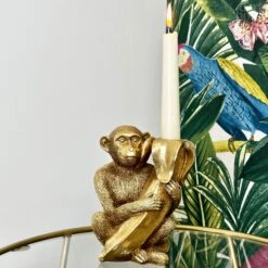 Darthome Limited Gold Monkey With Banana Candlestick Holder