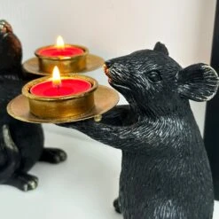Darthome Limited Black And Gold Mouse Candle Holder Pair -Decor Garden Shop IMG E4576