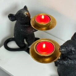 Darthome Limited Black And Gold Mouse Candle Holder Pair -Decor Garden Shop IMG E4577