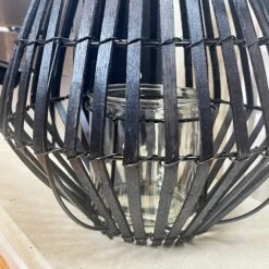 Darthome Limited Matt Black Slatted Candle Lantern 9 Darthome Limited Matt Black Slatted Candle Lantern -Decor Garden Shop IMG E4644