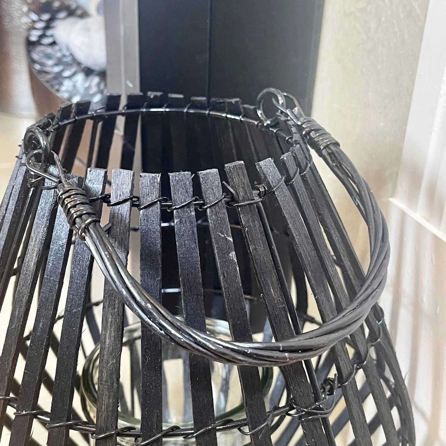 Darthome Limited Matt Black Slatted Candle Lantern 4 Darthome Limited Matt Black Slatted Candle Lantern - Image 4