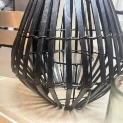 Darthome Limited Matt Black Slatted Candle Lantern 12 Darthome Limited Matt Black Slatted Candle Lantern -Decor Garden Shop IMG E4649