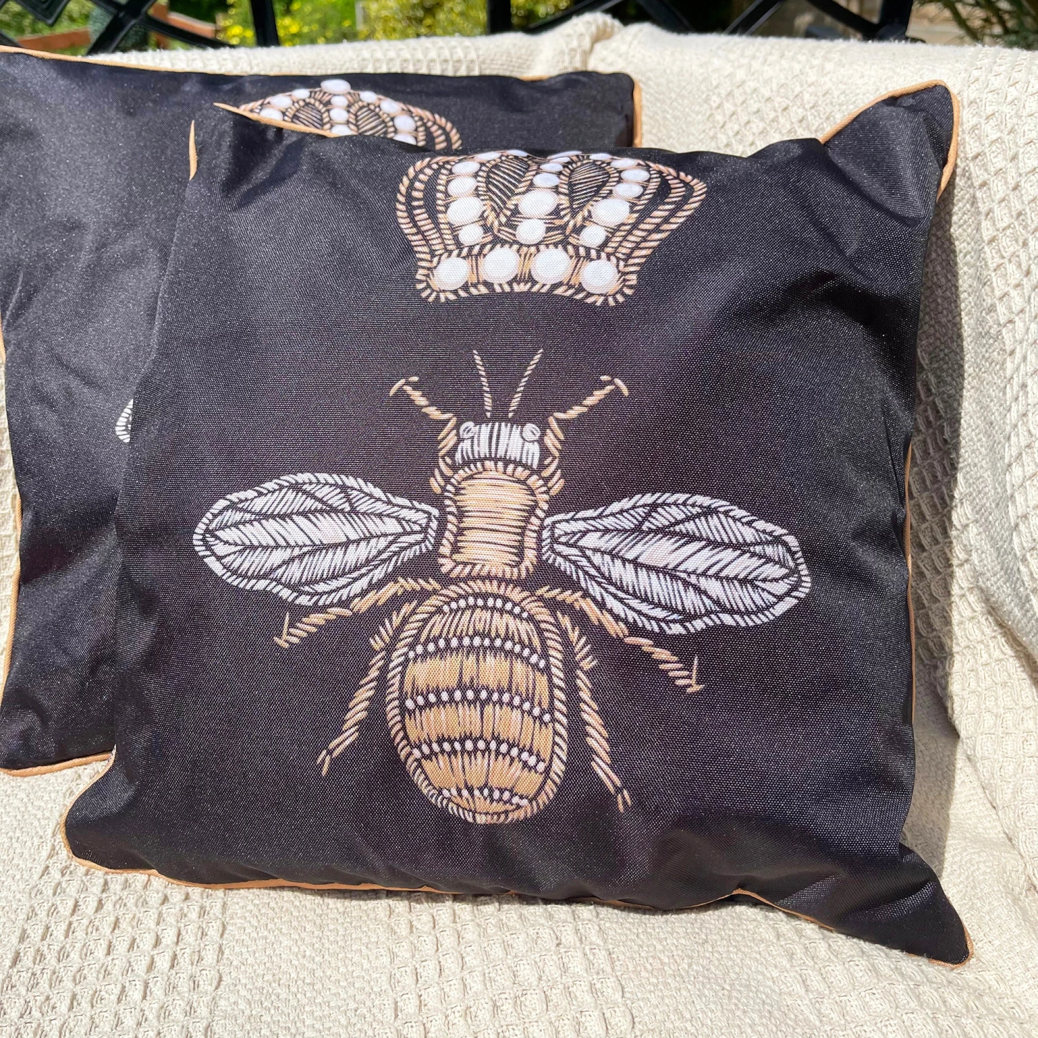 Darthome Limited Black Queen Bee Outdoor Cushion 2 Darthome Limited Black Queen Bee Outdoor Cushion - Image 2