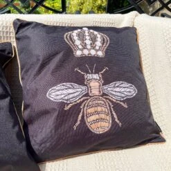 Darthome Limited Black Queen Bee Outdoor Cushion -Decor Garden Shop IMG E4663 edited30 1