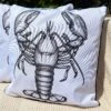 Darthome Limited White & Black Lobster Outdoor Cushion