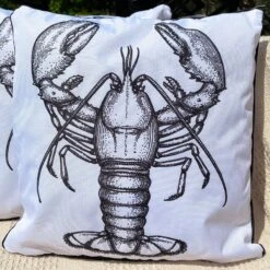 Darthome Limited White & Black Lobster Outdoor Cushion -Decor Garden Shop IMG E4668 edited35 1
