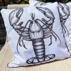 Darthome Limited White & Black Lobster Outdoor Cushion -Decor Garden Shop IMG E4674 edited41