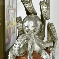 Darthome Limited Silver Octopus Bookends -Decor Garden Shop IMG E4707