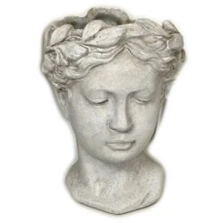 Darthome Limited Stone Effect Goddess Head Pot Cover -Decor Garden Shop IMG E4749copy