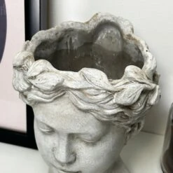 Darthome Limited Stone Effect Goddess Head Pot Cover -Decor Garden Shop IMG E4756
