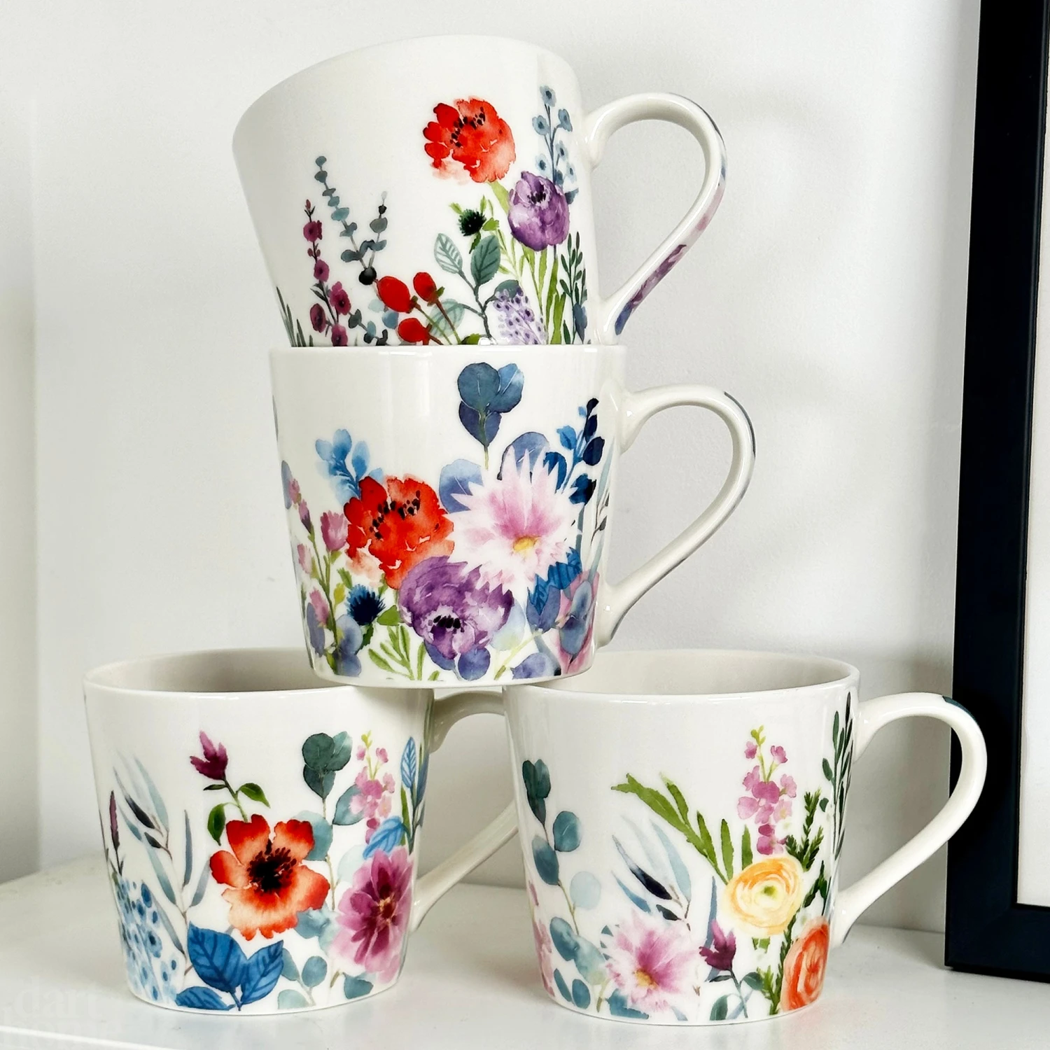 Darthome Limited Set Of 4 Floral Meadow Mugs 400ml 1 Darthome Limited Set Of 4 Floral Meadow Mugs 400ml