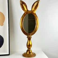 Darthome Limited Antique Gold Rabbit Ears Table Mirror