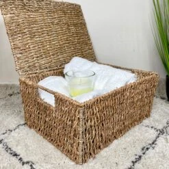 Darthome Limited Natural Lidded Seagrass Hampers -Decor Garden Shop IMG E4978