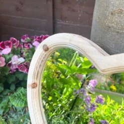 Darthome Limited Love Heart Solar Garden Mirror - Backlit Wood Frame -Decor Garden Shop IMG E4986 edited13 1