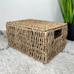 Darthome Limited Natural Lidded Seagrass Hampers -Decor Garden Shop IMG E4990