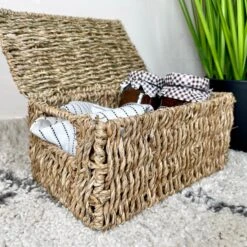 Darthome Limited Natural Lidded Seagrass Hampers -Decor Garden Shop IMG E4997